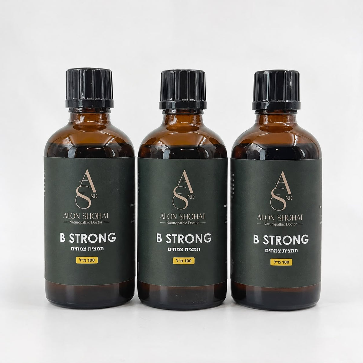 B STRONG – מארז 3 בקבוקי תמצית 100 מ״ל, צילום מוצר